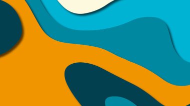 Kağıt Sanat karikatür soyut dalgalar. Kağıt arka plan bölmek. Modern origami tasarım şablonu. Kağıt arka plan kes. Soyut gerçekçi kağıt dekorasyon dokulu tasarımı için