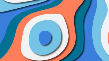 Kağıt Sanat karikatür soyut dalgalar. Kağıt arka plan bölmek. Modern origami tasarım şablonu. Kağıt arka plan kes. Soyut gerçekçi kağıt dekorasyon dokulu tasarımı için