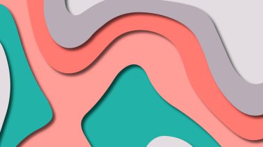 Kağıt Sanat karikatür soyut dalgalar. Kağıt arka plan bölmek. Modern origami tasarım şablonu. Kağıt arka plan kes. Soyut gerçekçi kağıt dekorasyon dokulu tasarımı için
