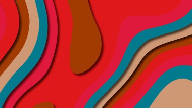 Kağıt Sanat karikatür soyut dalgalar. Kağıt arka plan bölmek. Modern origami tasarım şablonu. Kağıt arka plan kes. Soyut gerçekçi kağıt dekorasyon dokulu tasarımı için