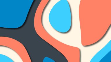 Kağıt Sanat karikatür soyut dalgalar. Kağıt arka plan bölmek. Modern origami tasarım şablonu. Kağıt arka plan kes. Soyut gerçekçi kağıt dekorasyon dokulu tasarımı için