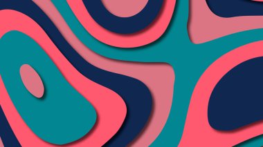 Kağıt Sanat karikatür soyut dalgalar. Kağıt arka plan bölmek. Modern origami tasarım şablonu. Kağıt arka plan kes. Soyut gerçekçi kağıt dekorasyon dokulu tasarımı için