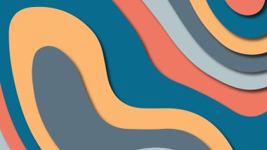 Kağıt Sanat karikatür soyut dalgalar. Kağıt arka plan bölmek. Modern origami tasarım şablonu. Kağıt arka plan kes. Soyut gerçekçi kağıt dekorasyon dokulu tasarımı için