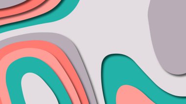 Kağıt Sanat karikatür soyut dalgalar. Kağıt arka plan bölmek. Modern origami tasarım şablonu. Kağıt arka plan kes. Soyut gerçekçi kağıt dekorasyon dokulu tasarımı için