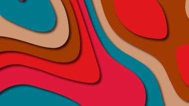 Kağıt Sanat karikatür soyut dalgalar. Kağıt arka plan bölmek. Modern origami tasarım şablonu. Kağıt arka plan kes. Soyut gerçekçi kağıt dekorasyon dokulu tasarımı için