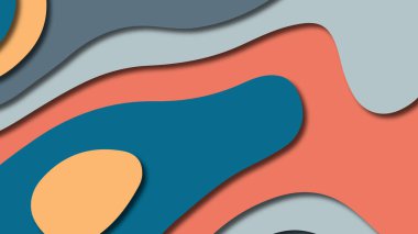 Kağıt Sanat karikatür soyut dalgalar. Kağıt arka plan bölmek. Modern origami tasarım şablonu. Kağıt arka plan kes. Soyut gerçekçi kağıt dekorasyon dokulu tasarımı için