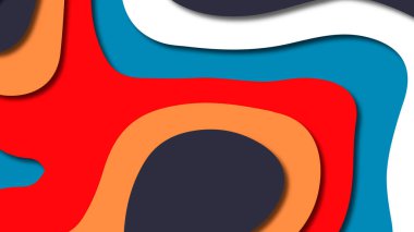 Kağıt Sanat karikatür soyut dalgalar. Kağıt arka plan bölmek. Modern origami tasarım şablonu. Kağıt arka plan kes. Soyut gerçekçi kağıt dekorasyon dokulu tasarımı için