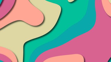 Kağıt Sanat karikatür soyut dalgalar. Kağıt arka plan bölmek. Modern origami tasarım şablonu. Kağıt arka plan kes. Soyut gerçekçi kağıt dekorasyon dokulu tasarımı için