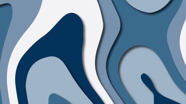 Kağıt Sanat karikatür soyut dalgalar. Kağıt arka plan bölmek. Modern origami tasarım şablonu. Kağıt arka plan kes. Soyut gerçekçi kağıt dekorasyon dokulu tasarımı için