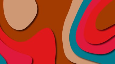 Kağıt Sanat karikatür soyut dalgalar. Kağıt arka plan bölmek. Modern origami tasarım şablonu. Kağıt arka plan kes. Soyut gerçekçi kağıt dekorasyon dokulu tasarımı için