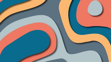 Kağıt Sanat karikatür soyut dalgalar. Kağıt arka plan bölmek. Modern origami tasarım şablonu. Kağıt arka plan kes. Soyut gerçekçi kağıt dekorasyon dokulu tasarımı için