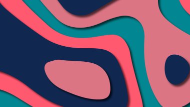 Kağıt Sanat karikatür soyut dalgalar. Kağıt arka plan bölmek. Modern origami tasarım şablonu. Kağıt arka plan kes. Soyut gerçekçi kağıt dekorasyon dokulu tasarımı için