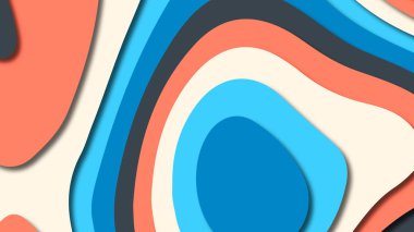 Kağıt Sanat karikatür soyut dalgalar. Kağıt arka plan bölmek. Modern origami tasarım şablonu. Kağıt arka plan kes. Soyut gerçekçi kağıt dekorasyon dokulu tasarımı için