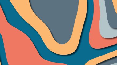 Kağıt Sanat karikatür soyut dalgalar. Kağıt arka plan bölmek. Modern origami tasarım şablonu. Kağıt arka plan kes. Soyut gerçekçi kağıt dekorasyon dokulu tasarımı için