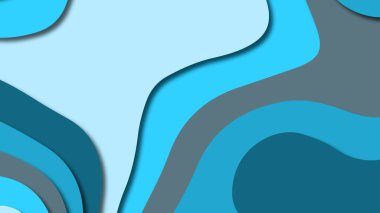 Kağıt Sanat karikatür soyut dalgalar. Kağıt arka plan bölmek. Modern origami tasarım şablonu. Kağıt arka plan kes. Soyut gerçekçi kağıt dekorasyon dokulu tasarımı için