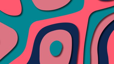 Kağıt Sanat karikatür soyut dalgalar. Kağıt arka plan bölmek. Modern origami tasarım şablonu. Kağıt arka plan kes. Soyut gerçekçi kağıt dekorasyon dokulu tasarımı için