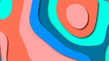 Kağıt Sanat karikatür soyut dalgalar. Kağıt arka plan bölmek. Modern origami tasarım şablonu. Kağıt arka plan kes. Soyut gerçekçi kağıt dekorasyon dokulu tasarımı için