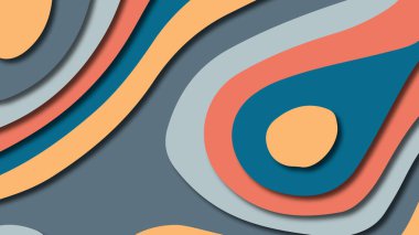 Kağıt Sanat karikatür soyut dalgalar. Kağıt arka plan bölmek. Modern origami tasarım şablonu. Kağıt arka plan kes. Soyut gerçekçi kağıt dekorasyon dokulu tasarımı için