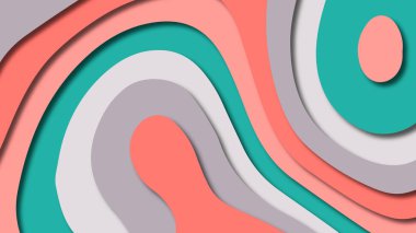 Kağıt Sanat karikatür soyut dalgalar. Kağıt arka plan bölmek. Modern origami tasarım şablonu. Kağıt arka plan kes. Soyut gerçekçi kağıt dekorasyon dokulu tasarımı için