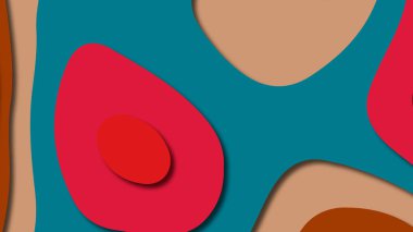 Kağıt Sanat karikatür soyut dalgalar. Kağıt arka plan bölmek. Modern origami tasarım şablonu. Kağıt arka plan kes. Soyut gerçekçi kağıt dekorasyon dokulu tasarımı için