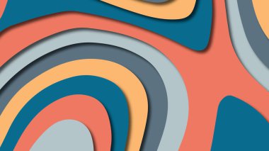 Kağıt Sanat karikatür soyut dalgalar. Kağıt arka plan bölmek. Modern origami tasarım şablonu. Kağıt arka plan kes. Soyut gerçekçi kağıt dekorasyon dokulu tasarımı için