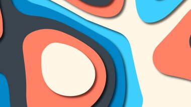 Kağıt Sanat karikatür soyut dalgalar. Kağıt arka plan bölmek. Modern origami tasarım şablonu. Kağıt arka plan kes. Soyut gerçekçi kağıt dekorasyon dokulu tasarımı için