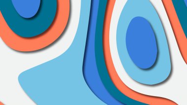 Kağıt Sanat karikatür soyut dalgalar. Kağıt arka plan bölmek. Modern origami tasarım şablonu. Kağıt arka plan kes. Soyut gerçekçi kağıt dekorasyon dokulu tasarımı için