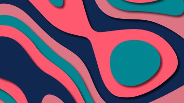 Kağıt Sanat karikatür soyut dalgalar. Kağıt arka plan bölmek. Modern origami tasarım şablonu. Kağıt arka plan kes. Soyut gerçekçi kağıt dekorasyon dokulu tasarımı için