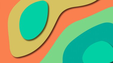 Kağıt Sanat karikatür soyut dalgalar. Kağıt arka plan bölmek. Modern origami tasarım şablonu. Kağıt arka plan kes. Soyut gerçekçi kağıt dekorasyon dokulu tasarımı için