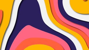 Kağıt Sanat karikatür soyut dalgalar. Kağıt arka plan bölmek. Modern origami tasarım şablonu. Kağıt arka plan kes. Soyut gerçekçi kağıt dekorasyon dokulu tasarımı için