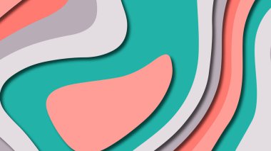 Kağıt Sanat karikatür soyut dalgalar. Kağıt arka plan bölmek. Modern origami tasarım şablonu. Kağıt arka plan kes. Soyut gerçekçi kağıt dekorasyon dokulu tasarımı için