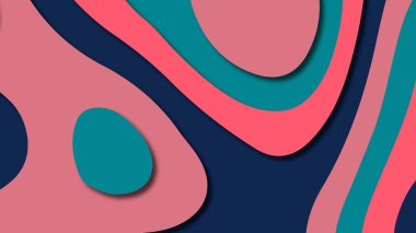 Kağıt Sanat karikatür soyut dalgalar. Kağıt arka plan bölmek. Modern origami tasarım şablonu. Kağıt arka plan kes. Soyut gerçekçi kağıt dekorasyon dokulu tasarımı için