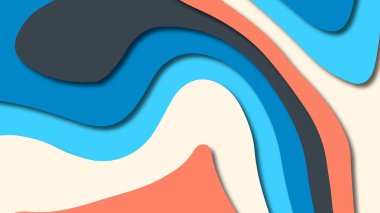 Kağıt Sanat karikatür soyut dalgalar. Kağıt arka plan bölmek. Modern origami tasarım şablonu. Kağıt arka plan kes. Soyut gerçekçi kağıt dekorasyon dokulu tasarımı için