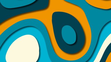 Kağıt Sanat karikatür soyut dalgalar. Kağıt arka plan bölmek. Modern origami tasarım şablonu. Kağıt arka plan kes. Soyut gerçekçi kağıt dekorasyon dokulu tasarımı için