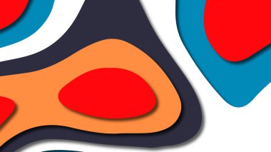 Kağıt Sanat karikatür soyut dalgalar. Kağıt arka plan bölmek. Modern origami tasarım şablonu. Kağıt arka plan kes. Soyut gerçekçi kağıt dekorasyon dokulu tasarımı için