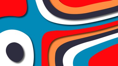 Kağıt Sanat karikatür soyut dalgalar. Kağıt arka plan bölmek. Modern origami tasarım şablonu. Kağıt arka plan kes. Soyut gerçekçi kağıt dekorasyon dokulu tasarımı için