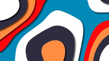 Kağıt Sanat karikatür soyut dalgalar. Kağıt arka plan bölmek. Modern origami tasarım şablonu. Kağıt arka plan kes. Soyut gerçekçi kağıt dekorasyon dokulu tasarımı için