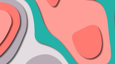 Kağıt Sanat karikatür soyut dalgalar. Kağıt arka plan bölmek. Modern origami tasarım şablonu. Kağıt arka plan kes. Soyut gerçekçi kağıt dekorasyon dokulu tasarımı için