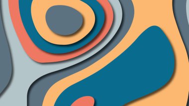 Kağıt Sanat karikatür soyut dalgalar. Kağıt arka plan bölmek. Modern origami tasarım şablonu. Kağıt arka plan kes. Soyut gerçekçi kağıt dekorasyon dokulu tasarımı için