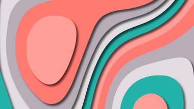 Kağıt Sanat karikatür soyut dalgalar. Kağıt arka plan bölmek. Modern origami tasarım şablonu. Kağıt arka plan kes. Soyut gerçekçi kağıt dekorasyon dokulu tasarımı için