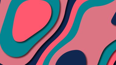 Kağıt Sanat karikatür soyut dalgalar. Kağıt arka plan bölmek. Modern origami tasarım şablonu. Kağıt arka plan kes. Soyut gerçekçi kağıt dekorasyon dokulu tasarımı için