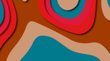 Kağıt Sanat karikatür soyut dalgalar. Kağıt arka plan bölmek. Modern origami tasarım şablonu. Kağıt arka plan kes. Soyut gerçekçi kağıt dekorasyon dokulu tasarımı için