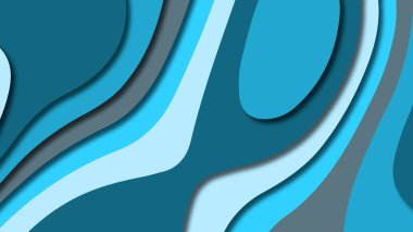 Kağıt Sanat karikatür soyut dalgalar. Kağıt arka plan bölmek. Modern origami tasarım şablonu. Kağıt arka plan kes. Soyut gerçekçi kağıt dekorasyon dokulu tasarımı için