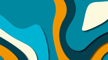 Kağıt Sanat karikatür soyut dalgalar. Kağıt arka plan bölmek. Modern origami tasarım şablonu. Kağıt arka plan kes. Soyut gerçekçi kağıt dekorasyon dokulu tasarımı için