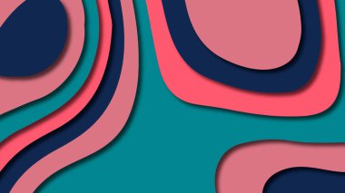 Kağıt Sanat karikatür soyut dalgalar. Kağıt arka plan bölmek. Modern origami tasarım şablonu. Kağıt arka plan kes. Soyut gerçekçi kağıt dekorasyon dokulu tasarımı için