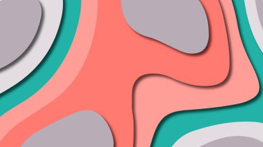 Kağıt Sanat karikatür soyut dalgalar. Kağıt arka plan bölmek. Modern origami tasarım şablonu. Kağıt arka plan kes. Soyut gerçekçi kağıt dekorasyon dokulu tasarımı için