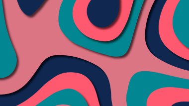 Kağıt Sanat karikatür soyut dalgalar. Kağıt arka plan bölmek. Modern origami tasarım şablonu. Kağıt arka plan kes. Soyut gerçekçi kağıt dekorasyon dokulu tasarımı için