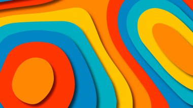 Kağıt Sanat karikatür soyut dalgalar. Kağıt arka plan bölmek. Modern origami tasarım şablonu. Kağıt arka plan kes. Soyut gerçekçi kağıt dekorasyon dokulu tasarımı için