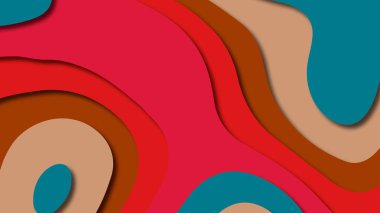 Kağıt Sanat karikatür soyut dalgalar. Kağıt arka plan bölmek. Modern origami tasarım şablonu. Kağıt arka plan kes. Soyut gerçekçi kağıt dekorasyon dokulu tasarımı için