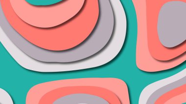 Kağıt Sanat karikatür soyut dalgalar. Kağıt arka plan bölmek. Modern origami tasarım şablonu. Kağıt arka plan kes. Soyut gerçekçi kağıt dekorasyon dokulu tasarımı için